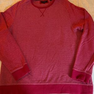 Ted Baker London Mens Long Sleeve Cotton Pullover Sweater/ Red & White. Size L.